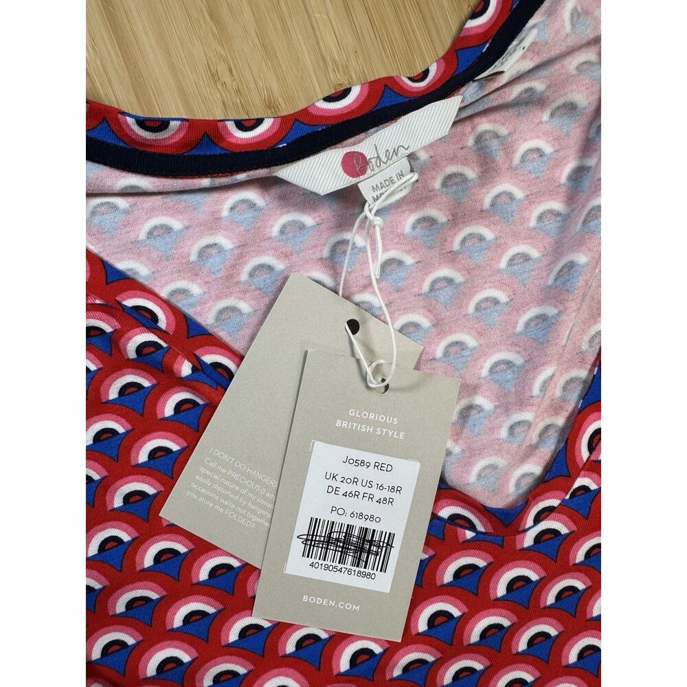 NWT Boden Tori Jersey Shift Mini Dress Women Size 16/18 Casual Vacation Summer - Picture 10 of 13